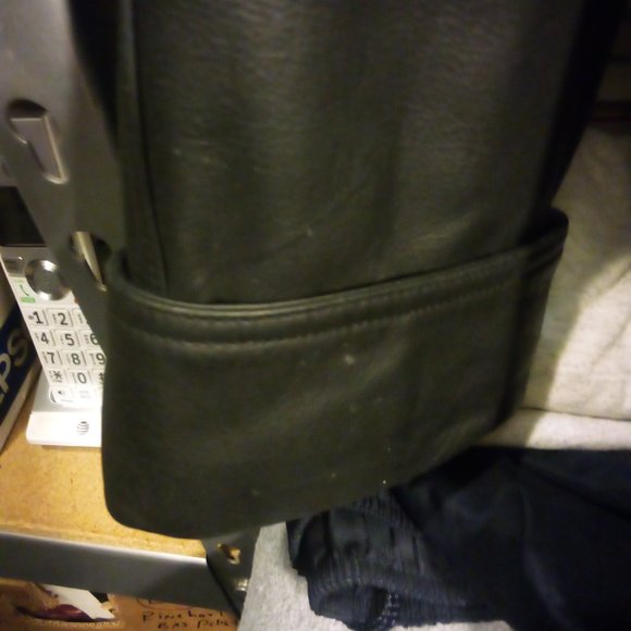 MEN'S 90'S HIGH CONTRAST 3/4 FULLY LINED LEATHER COAT SZ 36 - Picture 8 of 8